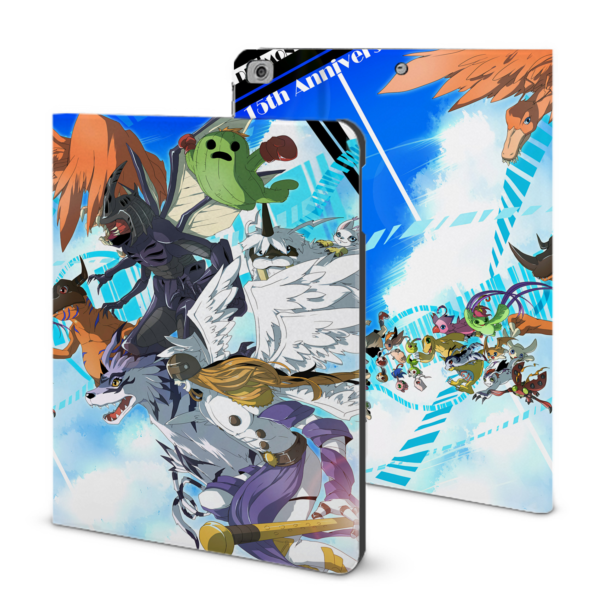 （画像用） Digimon デジタルモンスター/デジモン IPad ケース ブック型 PUレザー TPU 耐衝撃 軽量 薄型 ペン収納なし 全面保護 IPad 各モデル対応